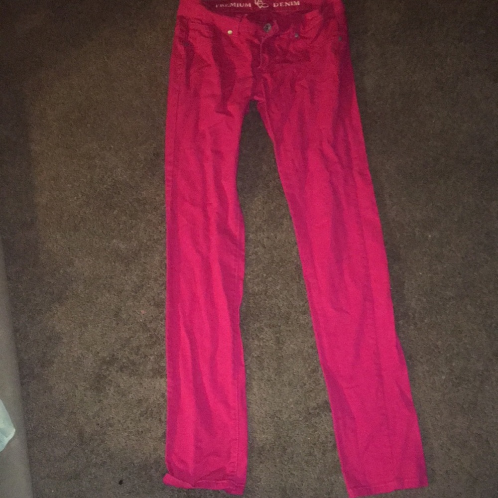 Pink skinny jeans
